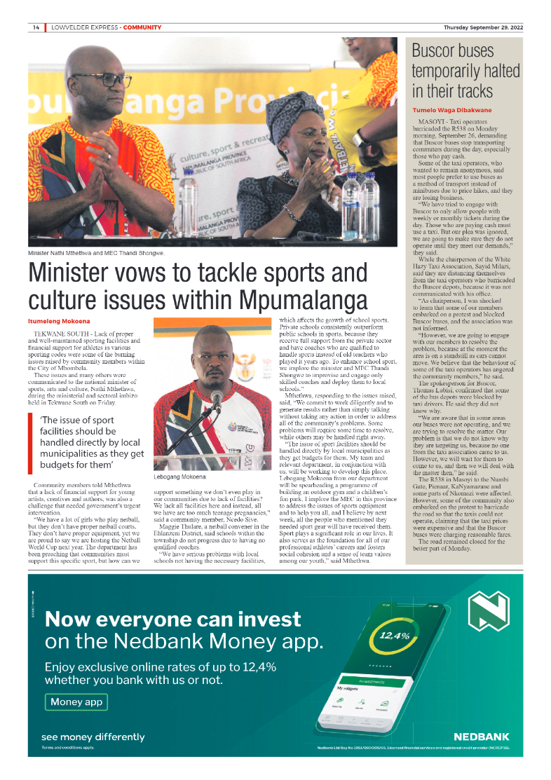 Lowvelder Express 29 September 2022 page 14