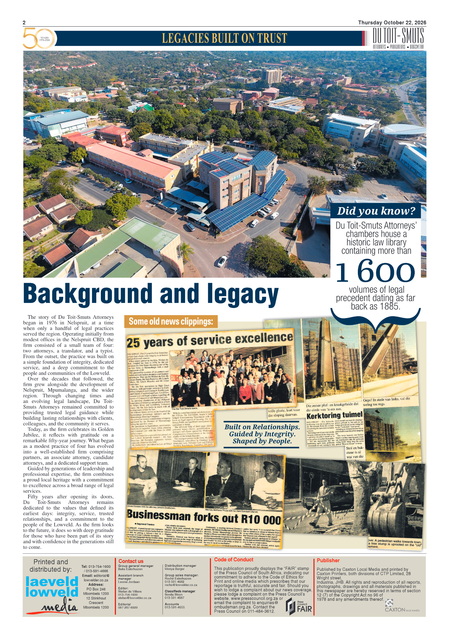 Du Toit-Smuts 50th anniversary page 2