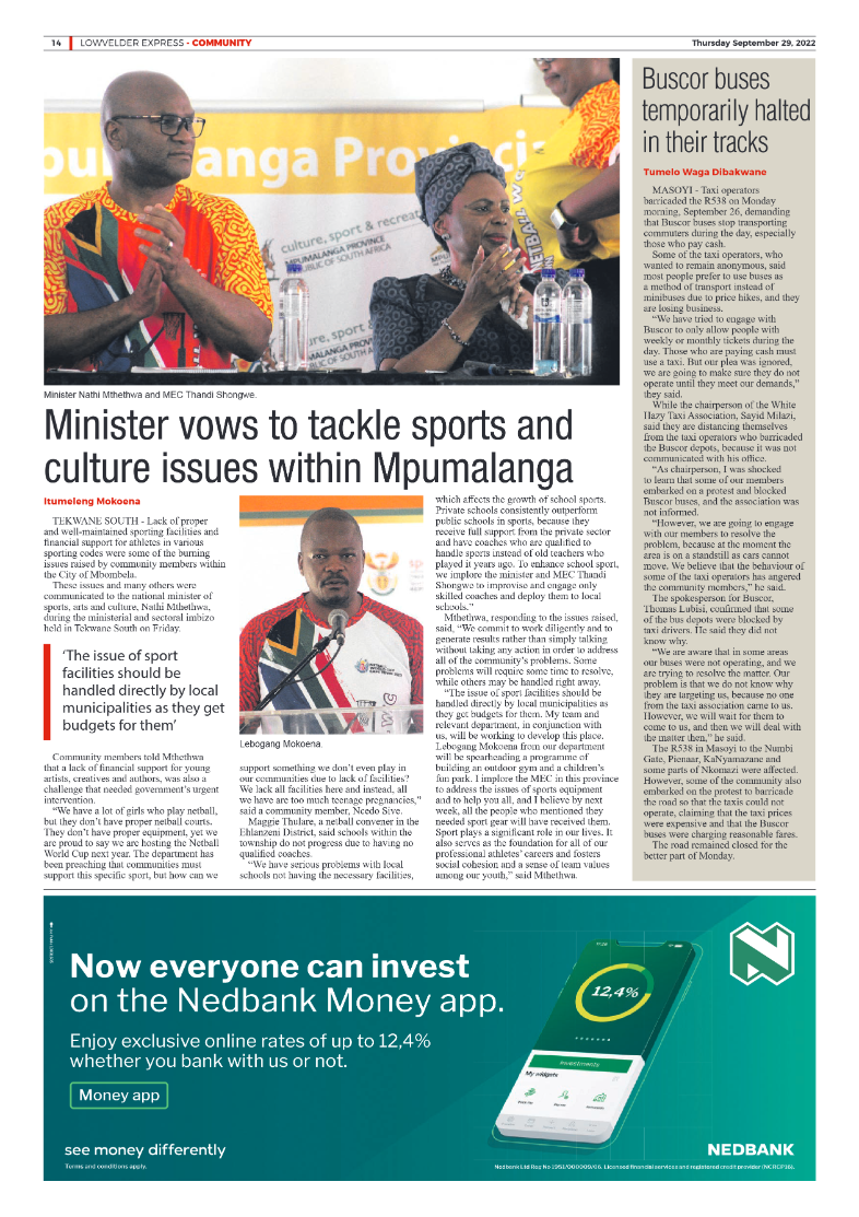 Lowvelder Express 29 September 2022 page 14