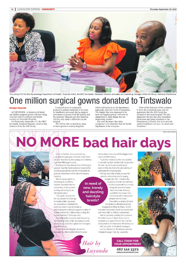 Lowvelder Express 29 September 2022 page 16