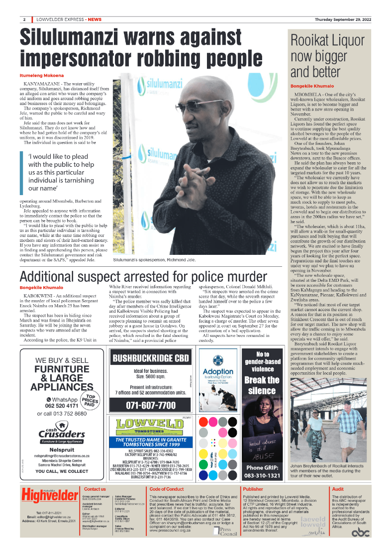 Lowvelder Express 29 September 2022 page 2