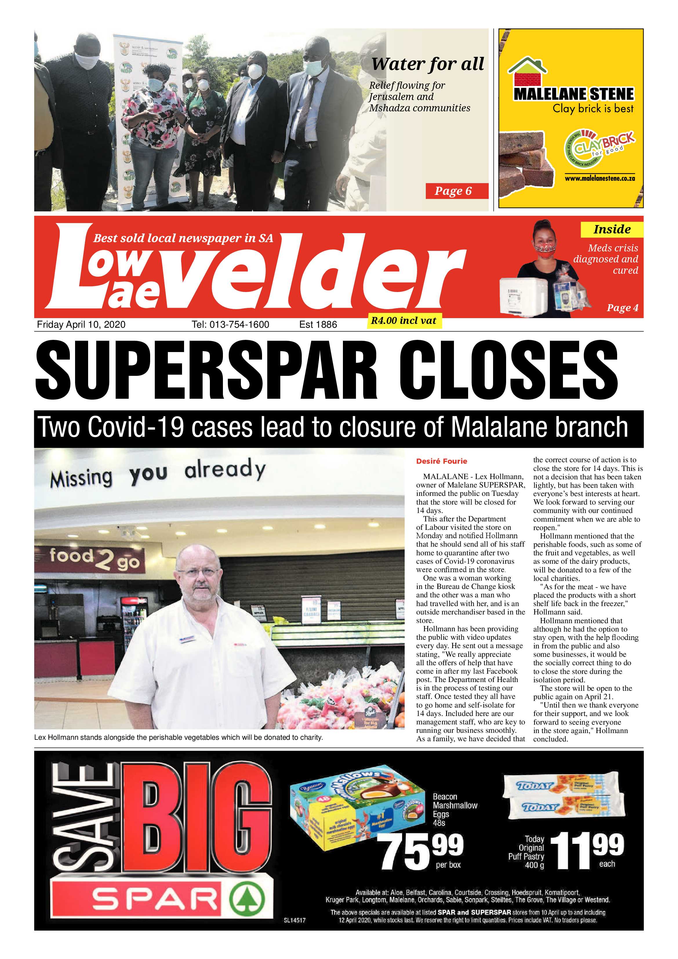 Lowvelder Friday 10 April 2020 page 1