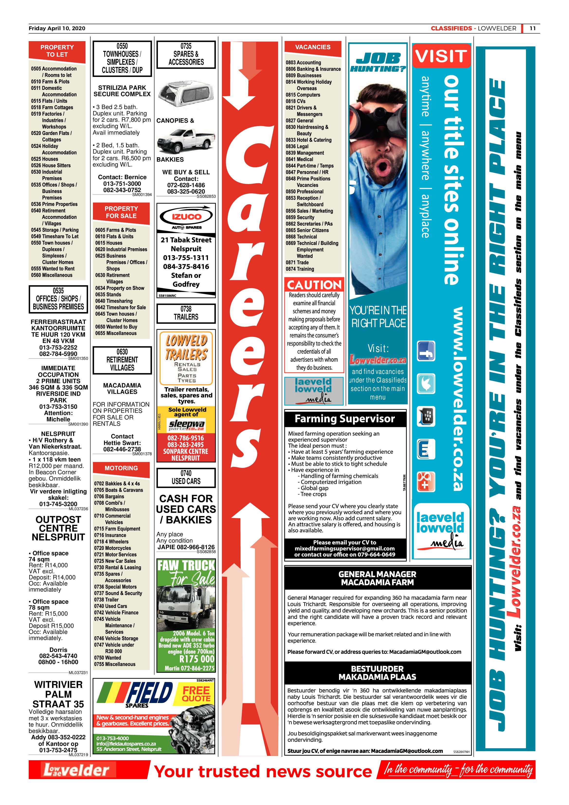 Lowvelder Friday 10 April 2020 page 11