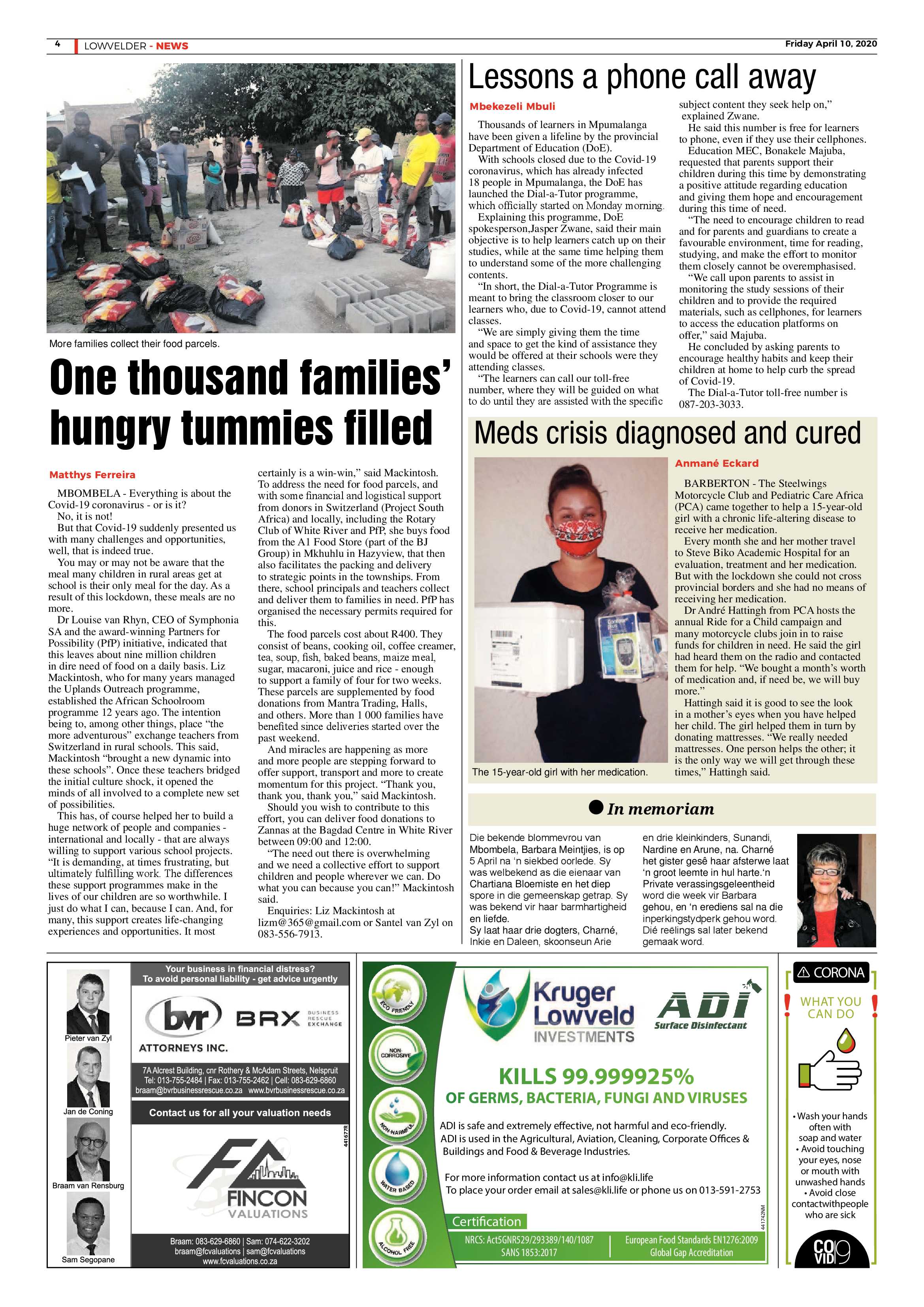 Lowvelder Friday 10 April 2020 page 4