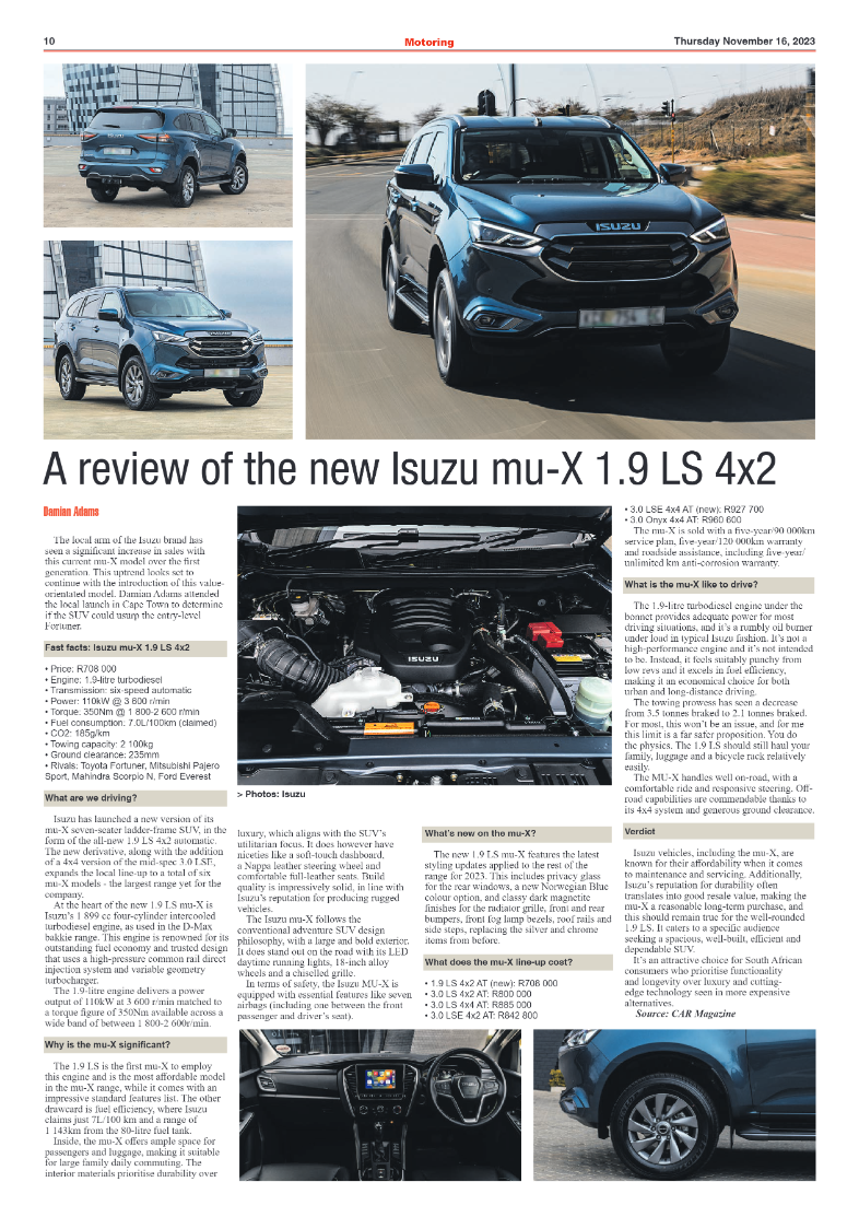 Motoring 16 November 2023 page 10