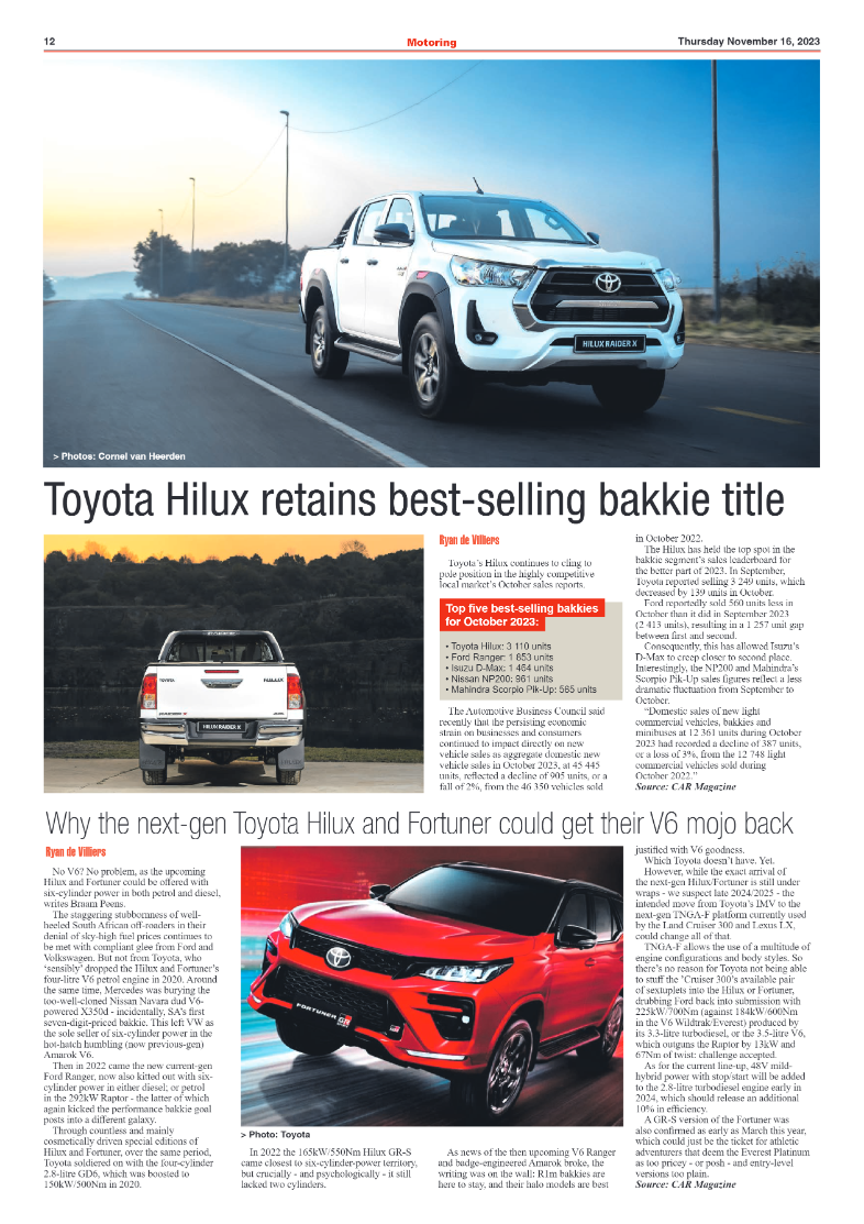 Motoring 16 November 2023 page 12